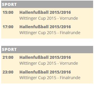 wittinger Cup TV